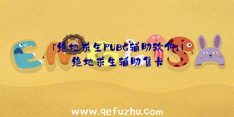 「绝地求生PUBG辅助软件」|绝地求生辅助售卡